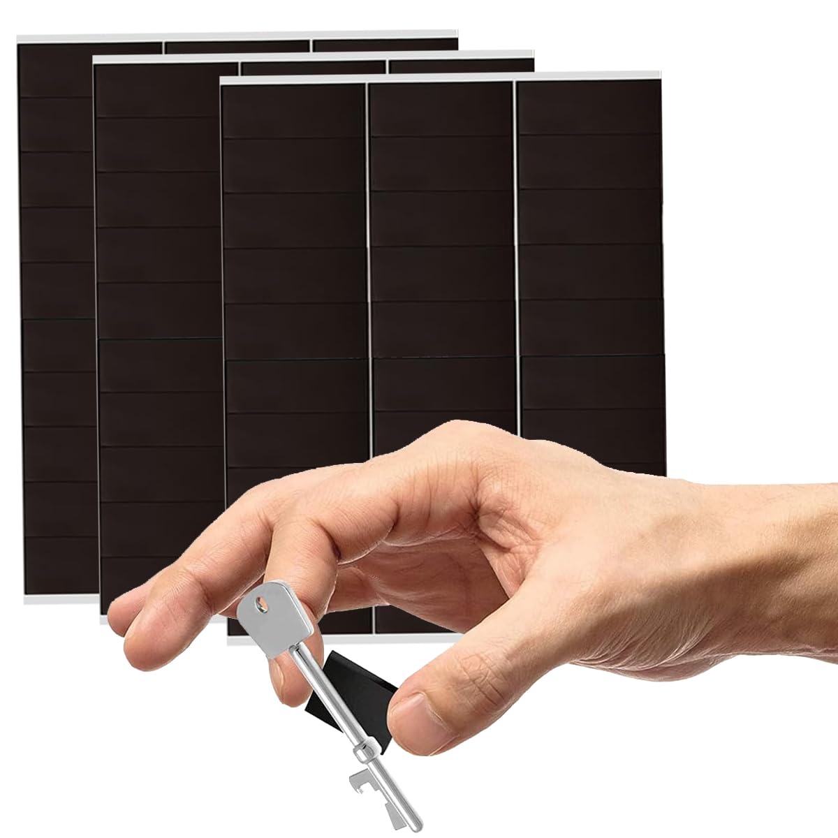 Rectangle Magnets Magnetic Tape Strip - Magnet Sheets Magnets with Adhesive Backing Magnet on One Side Self Adhesive on The Other Side for Fridge Organisation, Art Project(30pcsX3)