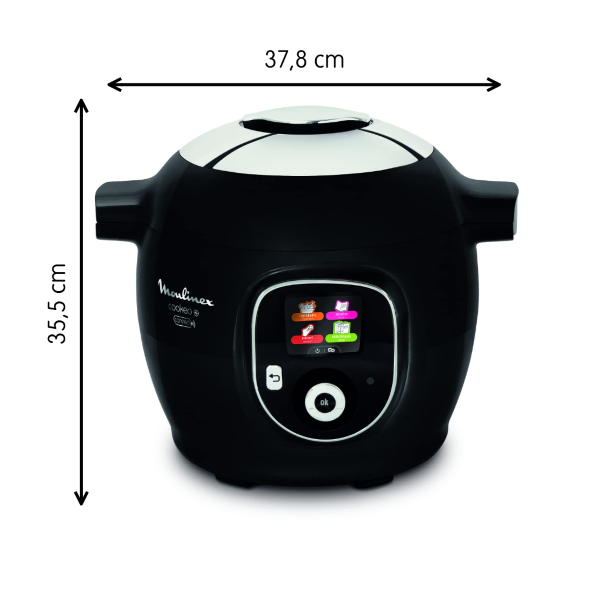 Moulinex Connect Multicuiseur Intelligent Haute Pression Balance et Moule Inclus 6L 200 Recettes 6 Modes de Cuisson Guide Pas à Pas Application Mon Cookeo CE859800, 6 liters, Noir