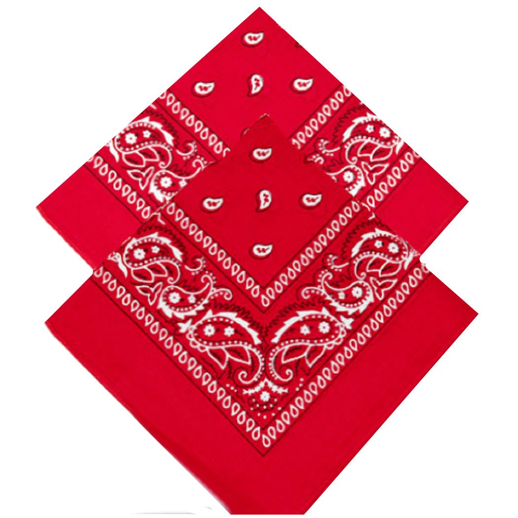 Buckingham BoutiqueSet of 2 Paisley Bandanas - 2 X red bandannas scarf/Hankerchief/Head tie/Neck Tie/Neckerchief 100% Cotton, For Men, Women & Kids, (Pack of 2)