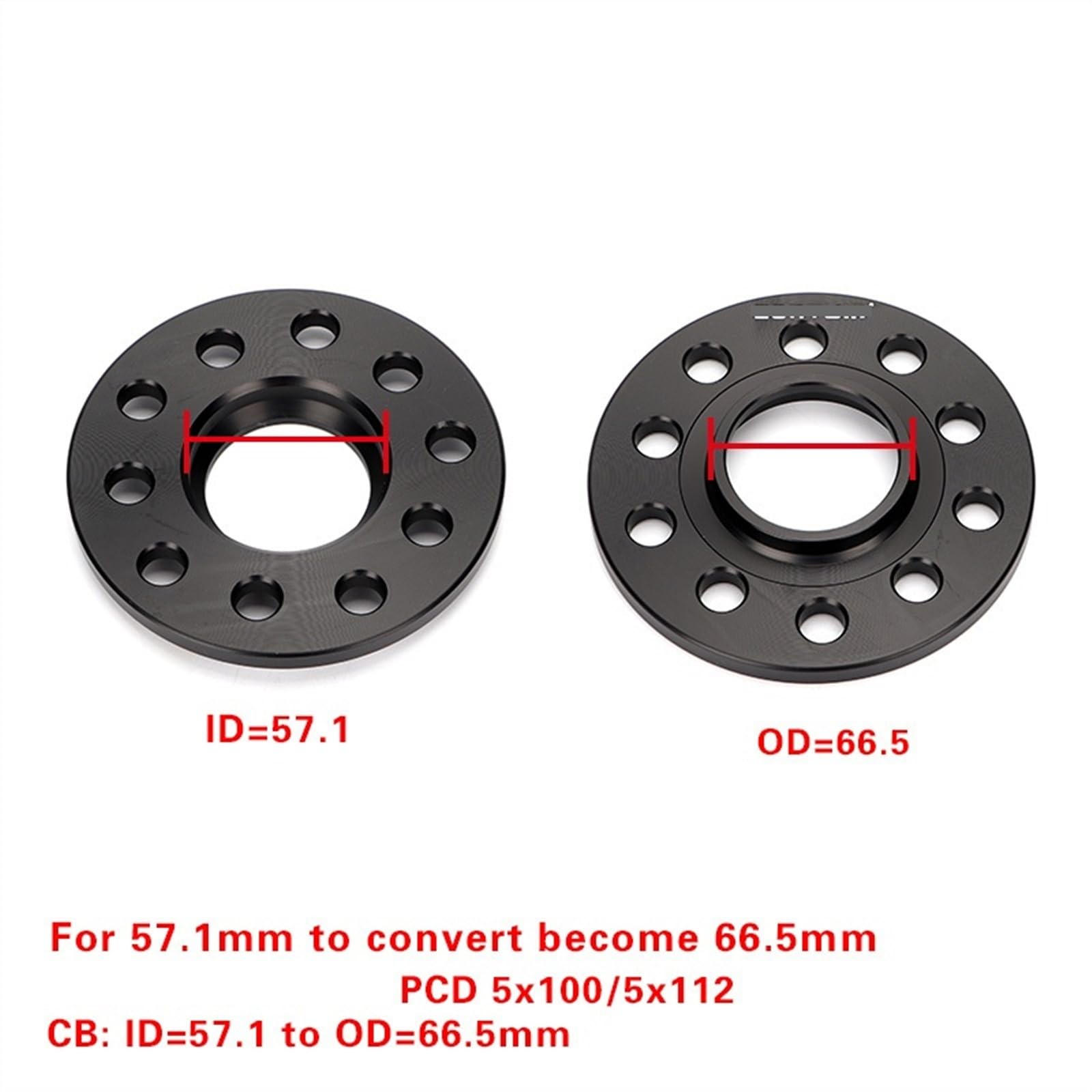 Entretoises Roue VW PCD 5x100/112 - Conversion De 57,1mm à 66,6mm | Épaisseur 3/5/8/10/12mm | Aluminium Léger