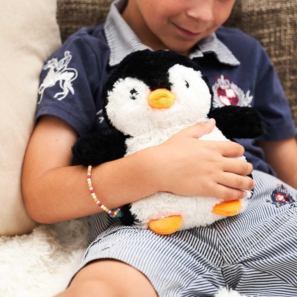 PELUCHO - Peluche Borsa dell'Acqua Calda Pinguino - Made in France - Lavanda e Grano - Calore - Benessere - Morbidezza - Borsa dell'Acqua Calda secca - Borsa dell'Acqua Calda per Bambini - Borsa
