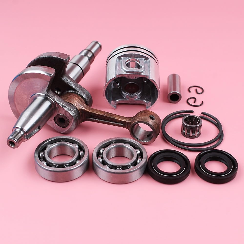 Cigüeñal, for STIHL, MS180 018 MS 180 Pistón de 38 mm, cojinete de pasador de 10 mm, sello de aceite, cojinete de aguja, pieza de repuesto for motosierra Kit de sello de aceite para motosierra