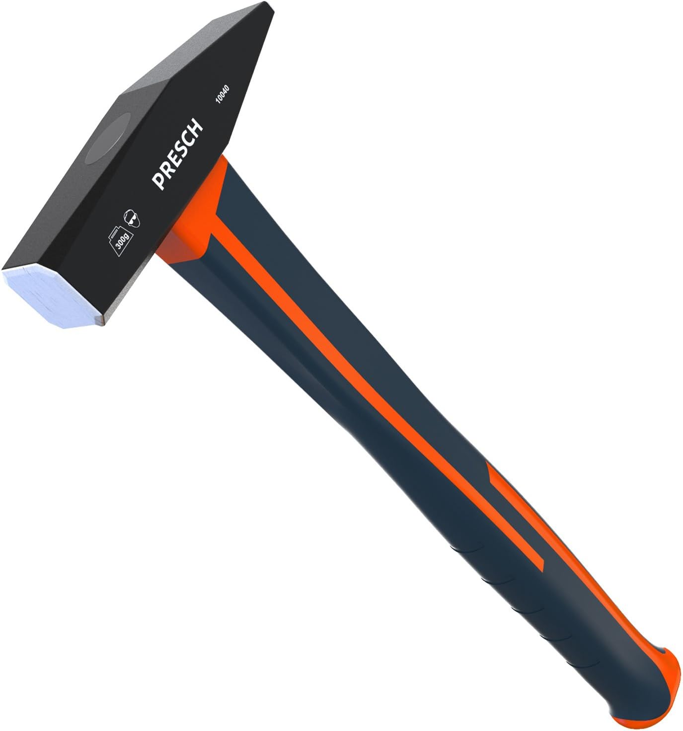 Machinist Hammer Fibreglass Handle 300g - Small Hammer in Black with Rubber Handle