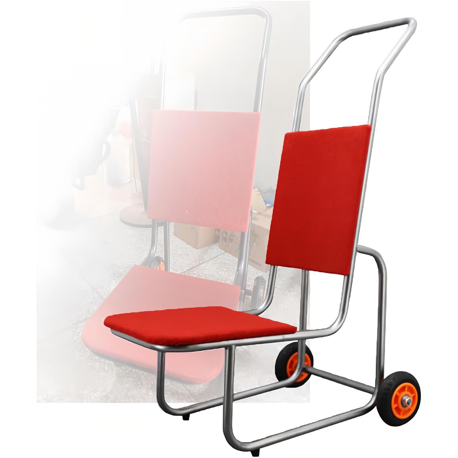 ERSINIAN Commercial Chair Dolly Cart, 10-Chair Capacity Transport Trolley for Flat Stacking Storage
