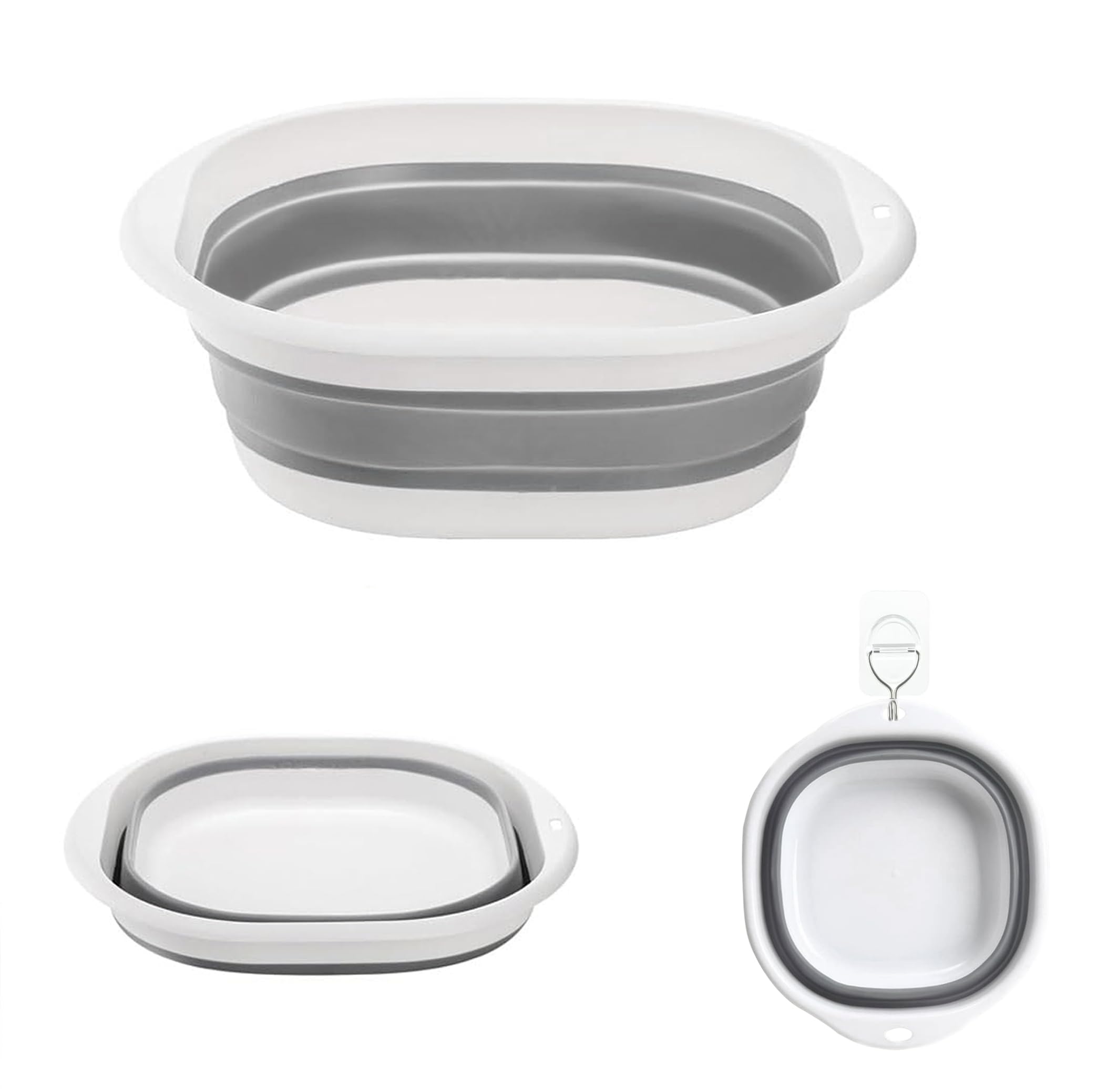 Collapsible Washing Up Bowl, Portable Silicone Folding Hand Washing Basin, Multipurpose Outdoor Travel Basin, Camping Sink, Hiking Motorhome (5L)