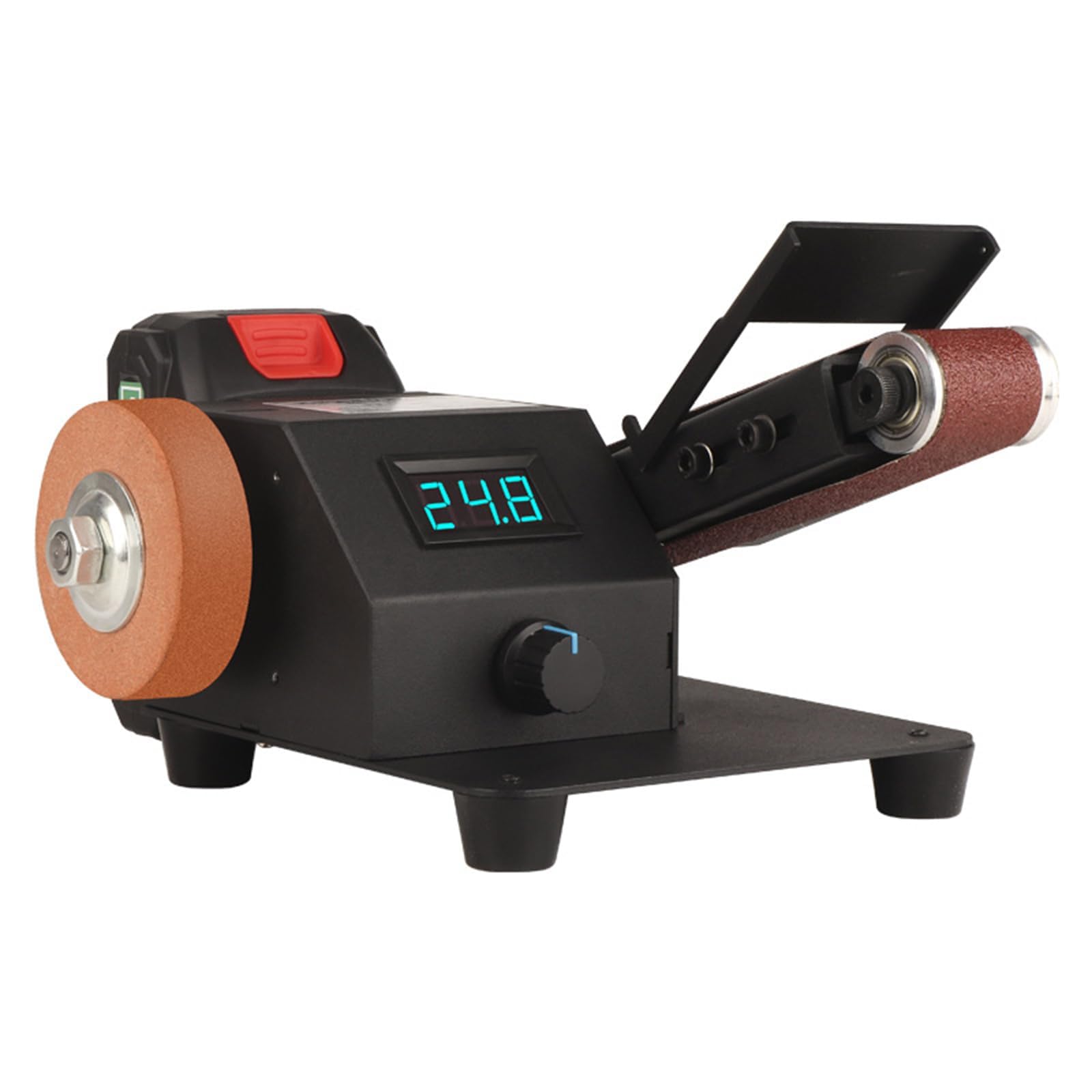 Eoweiot Electric Belt Sharpener 350W, Adjustable 90° Angle, Max Speed 10000 RPM,Belt Sander for Woodworking, Grinding and Polishing Machine