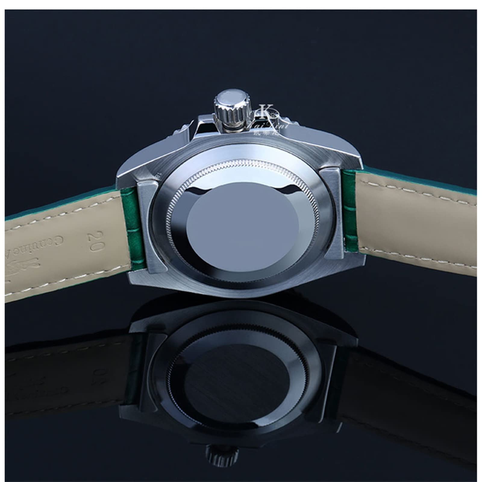 GUMMMY 20 mm masywne zakrzywione stalowe ogniwo czołowe tylko do zegarka Rolex pasek gumowy skórzany pasek bezszwowe połączenie, 20mm, Agat