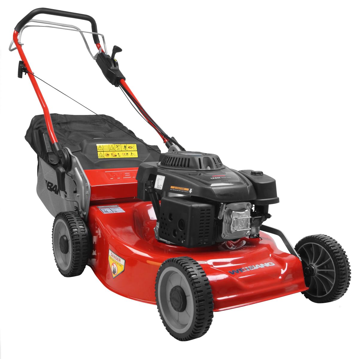 WEIBANG Cortacésped a Gasolina WB 537SLC, Motor Loncin 196 cm³, Corte 53 cm, Tracción, Saco 70 l, Chasis de Acero