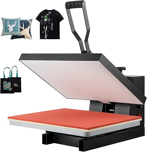 VEVOR Prensa de calor de 16 x 20 pulgadas máquina de prensa de calor de potencia de 1700 W máquina de prensa de calor de alta presión de