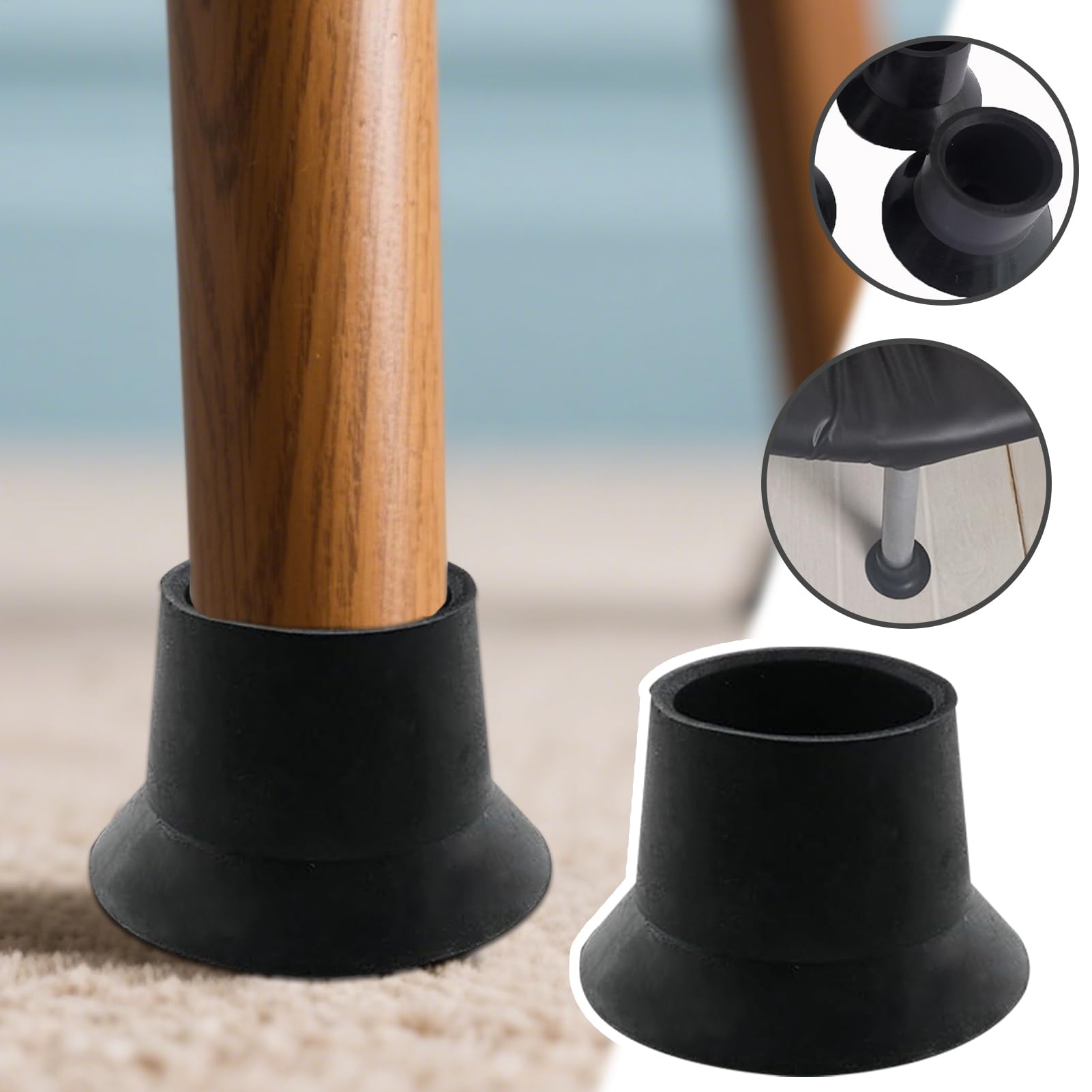 Set di 6 piedini antiscivolo per tappeto elastico | parti del letto rimbalzanti resistenti, accessori per evitare lo scuotimento per professionisti