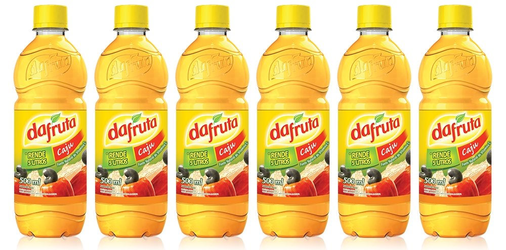 Dafruta Cashew Concentrate Juice 16.9 FL.Oz | Suco Concentrado Sabor Caju 500ml (Pack of 06)