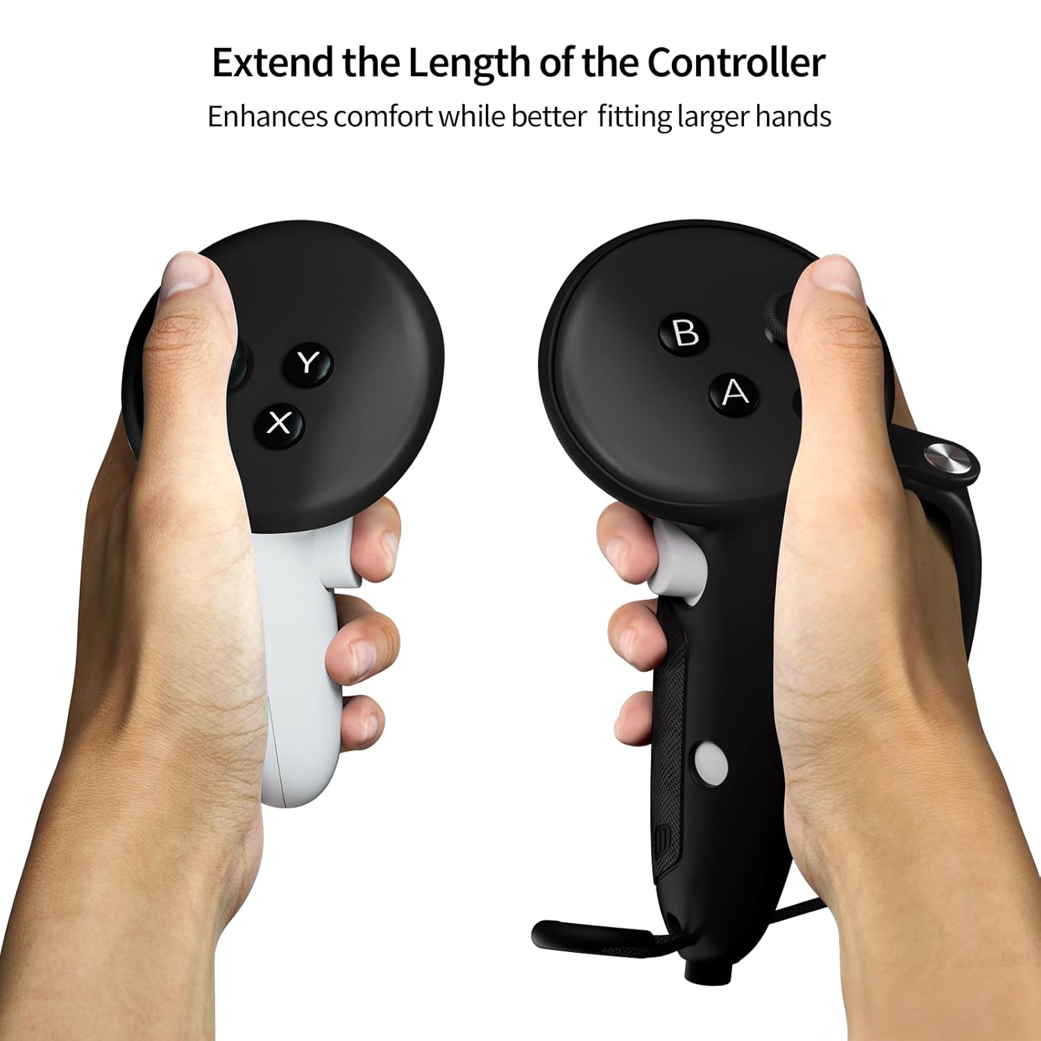 annapro G1 Controller Grips for Meta Quest 3S/Quest 3, Adjustable Knuckle Straps and Battery Opening Protector, Extended Grips Cover Suitable for Large Hands, Compatible with Quest 3S/3 Accessories - Image 6