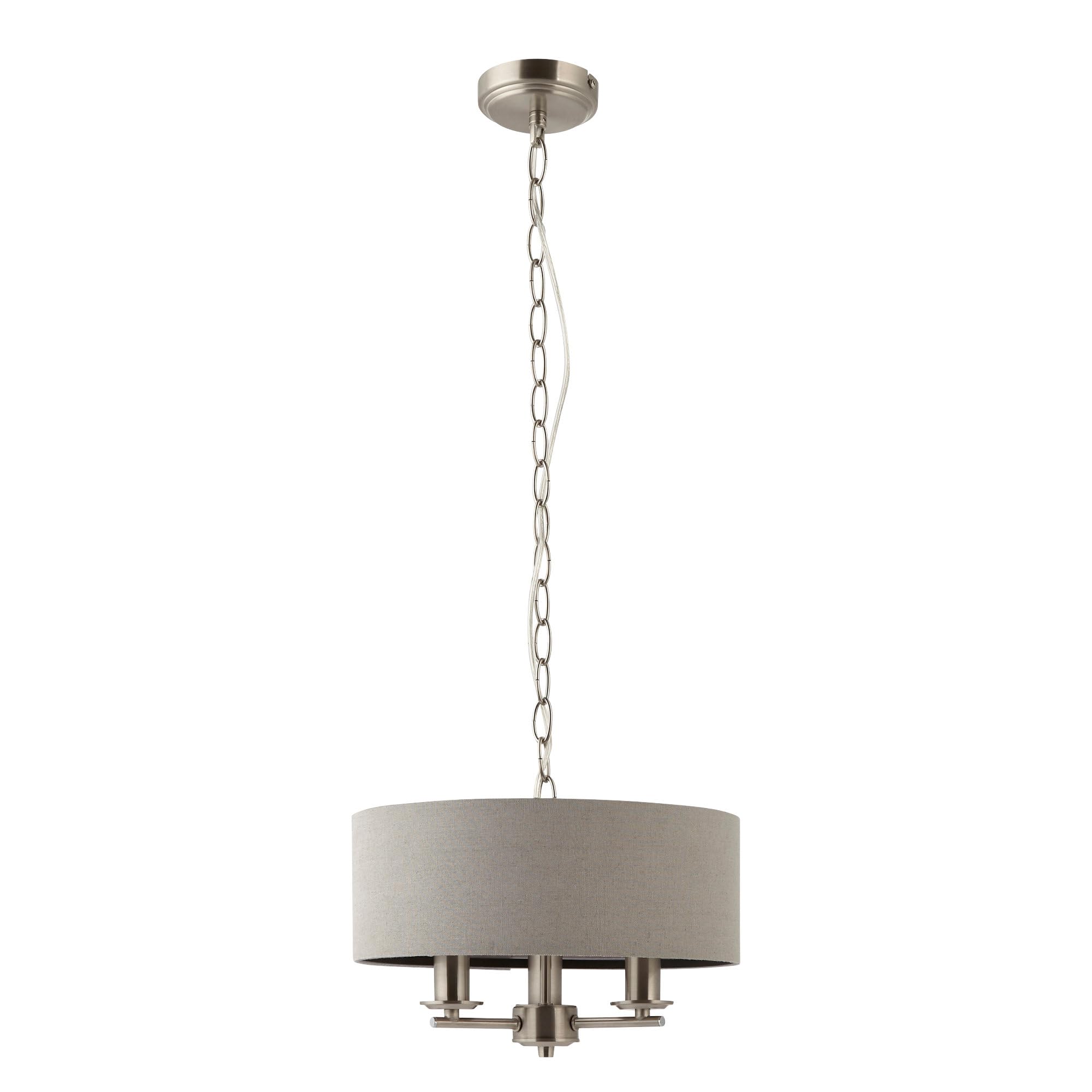 Chatsworth - Brushed Chrome Semi Flush Light with Slate Grey Shade