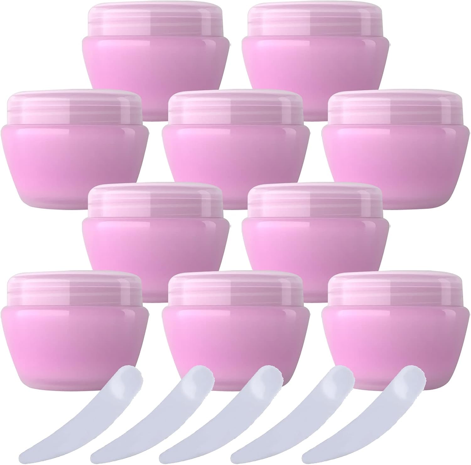 KRXSOBNV Cosmetic Jars, Pack of 20,Plastic Cream Jars Cosmetic Pots, Mushroom Shape Containers Storage Pot for Travel(Pink,5ml)