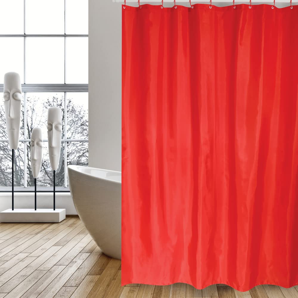 MSV Shower Curtain Polyester 180X200CM Red