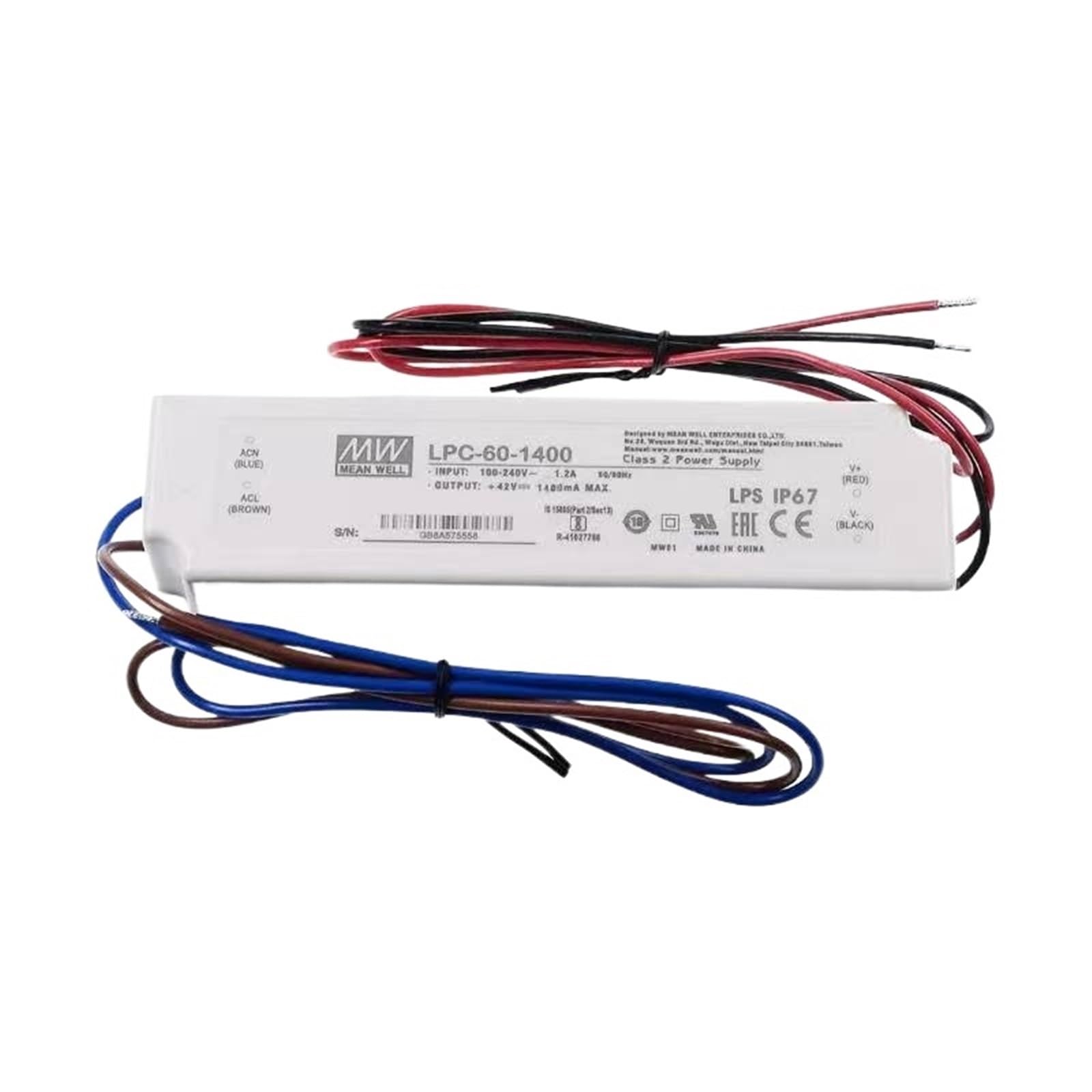 FCARUMIQP LPC-60-1400 1400mA Constant Current Single Output Switching Power Supply LED Driver IP67