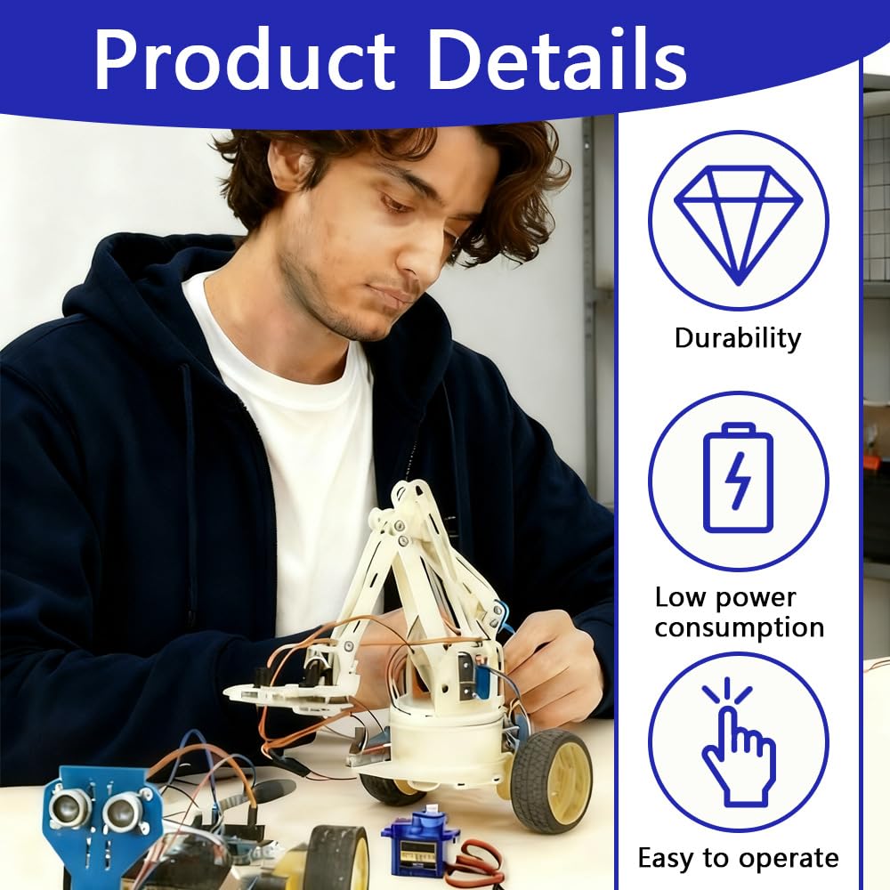 High-Precision SG90 Micro Servo Motor, Kit for RC Robots Cars, Drones, Compatible with Arduino - Image 4