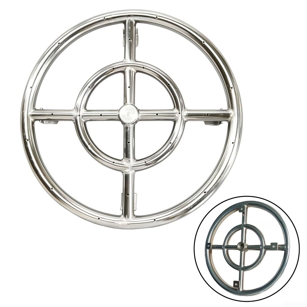 Edelstahl Gasfeuerring 30.5 cm Edelstahl Gasfeuer