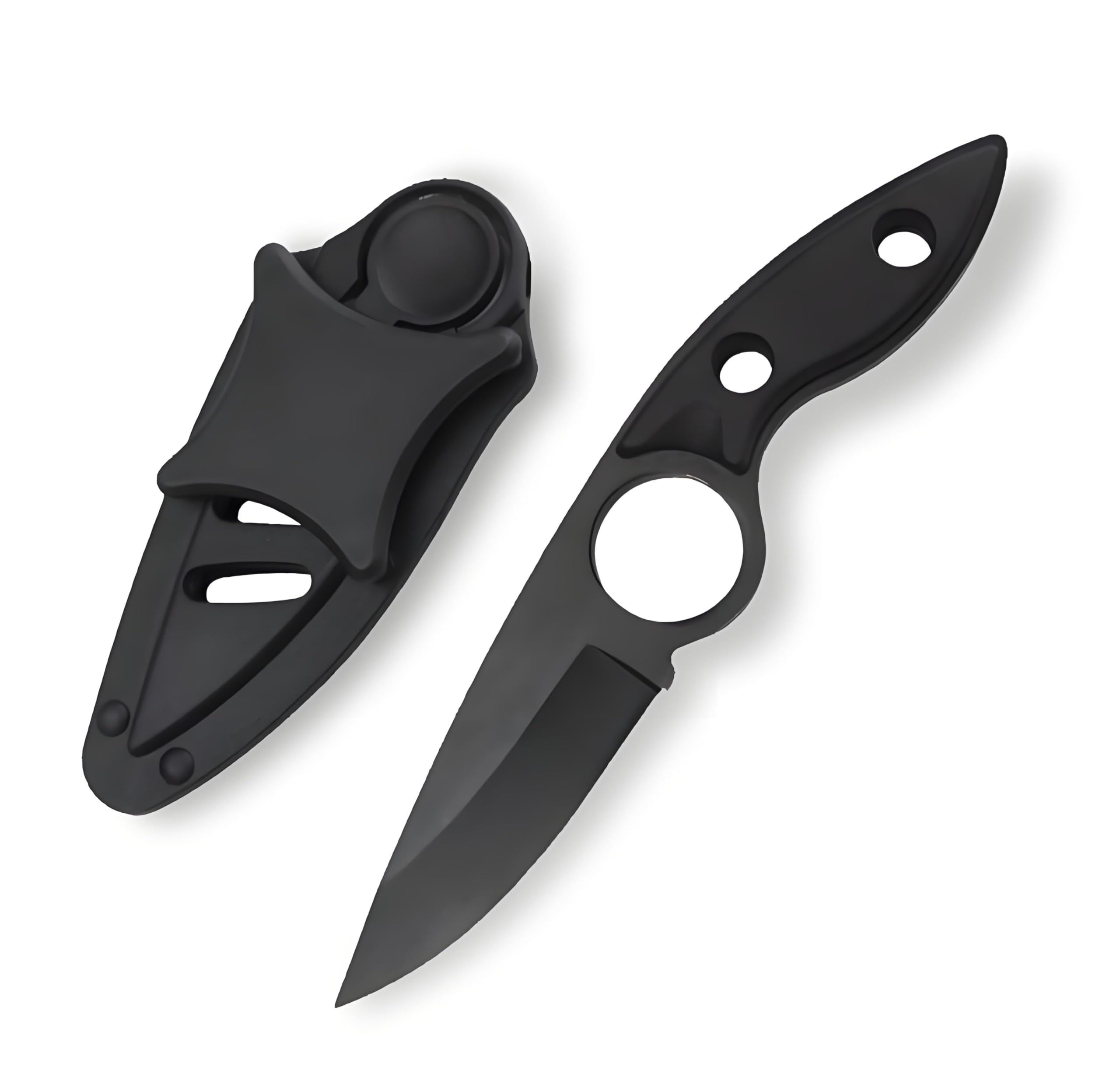 Omesio Small Fixed Blade Knife, 6.69 Inch Tactical Mini Hunting Knife with Sturdy Sheath - Full Tang EDC Outdoor Camping Knife, Gifts for The Men (Black)