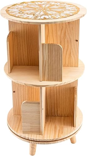 Miniatura 7 de TBVECHI Estantería giratoria de 2 niveles, organizador de estantería para oficina, hogar, sala de estar, estudio, estante para plantas, soporte de