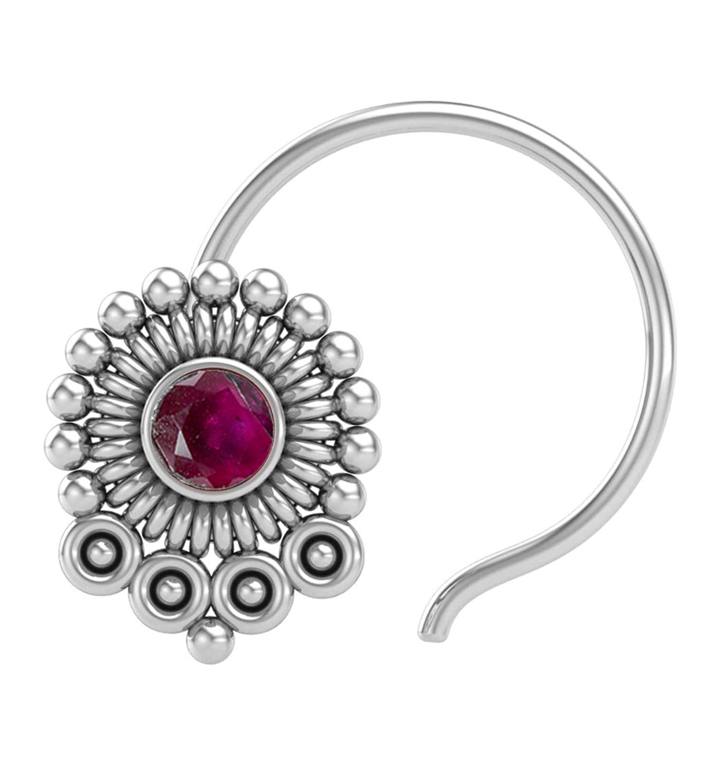 JSAJ RUBY STONE NOSEPIN WIRE NOSEPIN 925 STERLING SILVER FOR GIRLS AND WOMENS (B08RC37QYM) Amazon Price History, Amazon Price Tracker