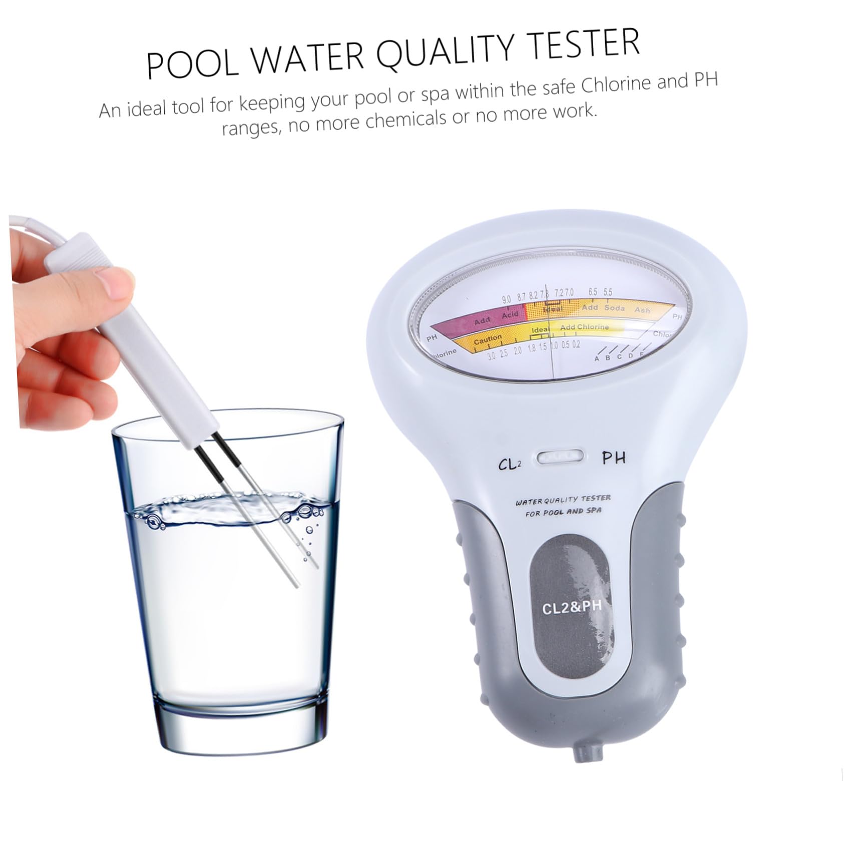 Probador de Calidad del Agua de Piscina Pc102, Plástico Blanco