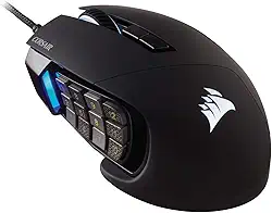 Corsair Mouse para jogos Scimitar RGB Elite com fio MOBA/MMO – 18.000 DPI – 17 botões programáveis – compatível com iCUE – PC, Mac, PS5, PS4, Xbox – Preto