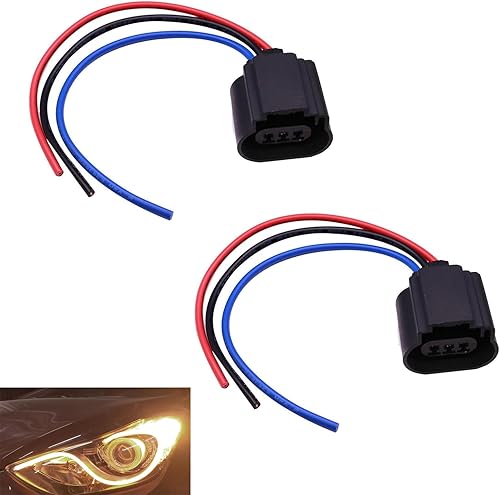 cerfioo 2 cables de cableado para automóviles, alambre de cobre puro de plástico H139008 hembra, accesorios de repuesto de bombilla, adecuados para