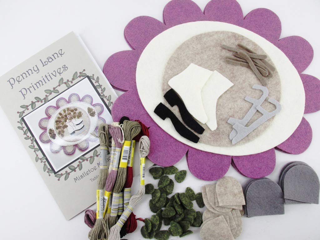 Mistletoe Memories Penny Rug Kit Pre Washed Applique Kit Ice Skating Pattern