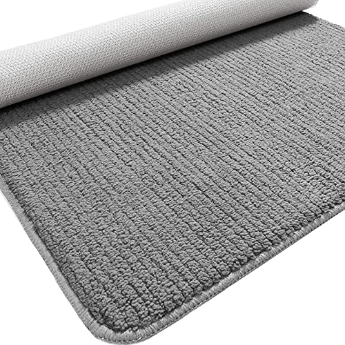 Color&Geometry Indoor Door Mat Entryway Rug Floor Mats for House, 20 x32 Welcome Doormat for Front Door Inside Outside Entry Outdoor Entrance Shoe Mat, Non Slip Machine Washable Low-Profile (Grey)