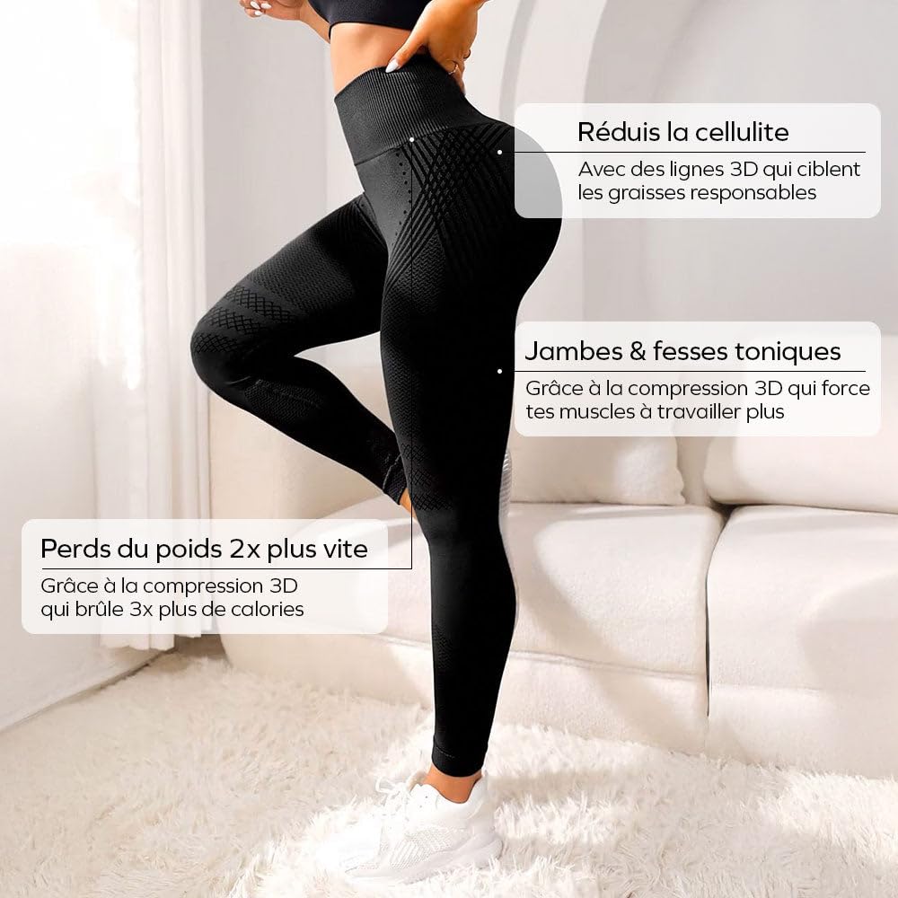 Arlaya Legging Anti Cellulite Sculptant Femme, Pantalon de Sport Taille Haute Gainant, Effet Push Up et Ventre Plat, Yoga & Fitness