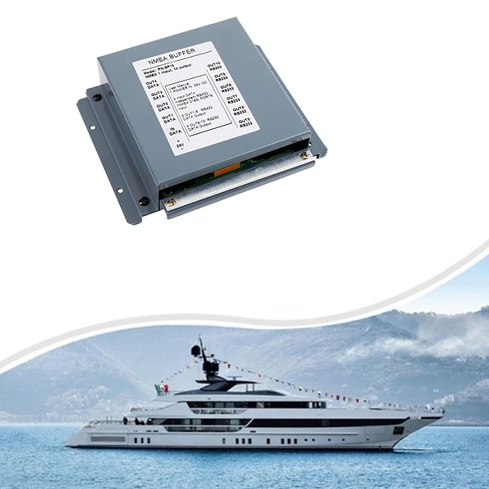 NMEA 0183 Tampon isolé 1 entrée 10 sorties RS422