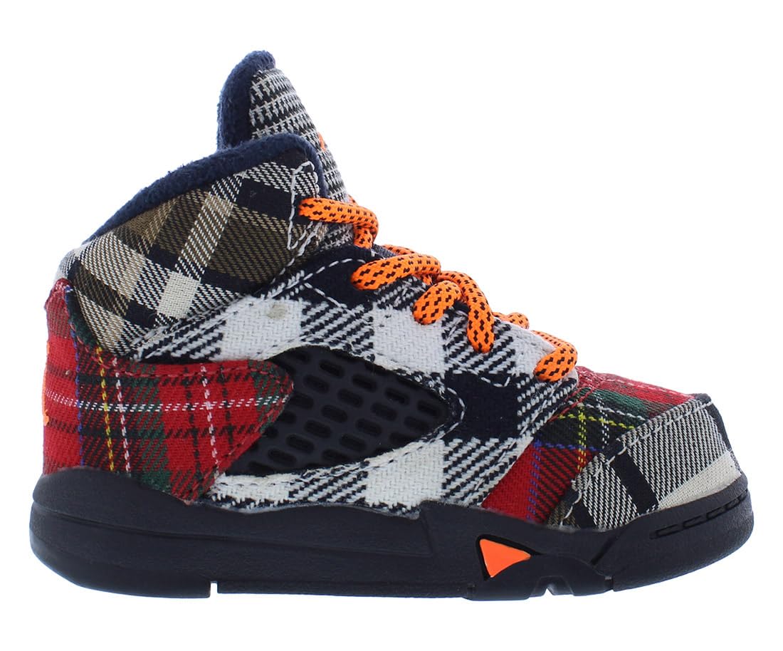 Jordan Toddler's 5 Retro Plaid Black/Total Orange (FD4813 008) - 10
