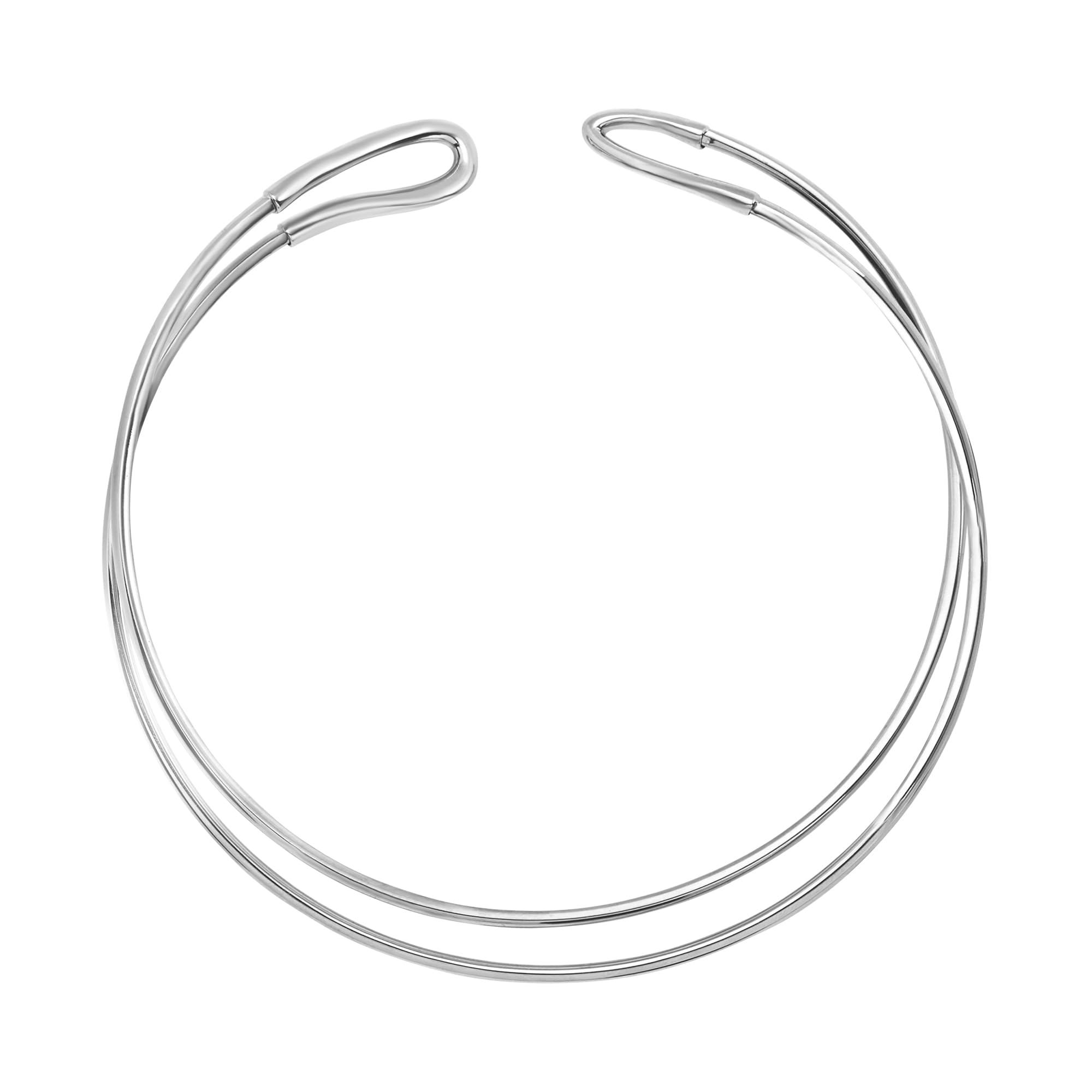 Breil, Collezione Lightline, Collana Donna Rigida, in Acciaio Armonico Lucido, Effetto Luminoso, Taglia Unica, Idea Regalo Donna