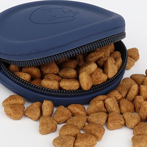 Miniatura 2 de WALLFID Bolsa pequeña de silicona para perros, con clicker de entrenamiento de mascotas, bolsa de senderismo para perros y gatos, tamaño de