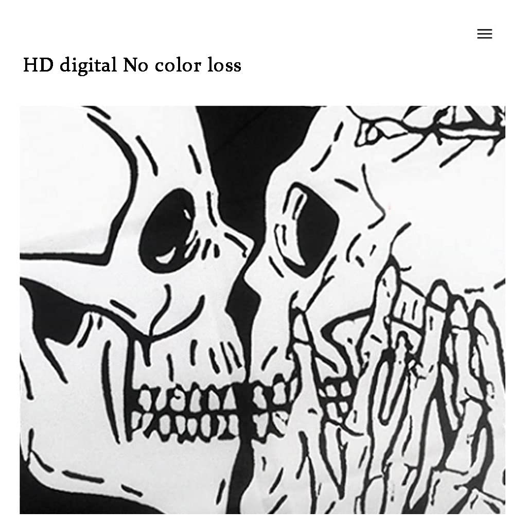 VISEKA Crâne Tapisserie Lumière Noire Trippy Squelette Tenture Murale Toile De Fond De Fête Colorée Champignon Tapisserie Pour La Chambre A Coucher Et Le Salon (Color : Style2, Size : 150x150cm