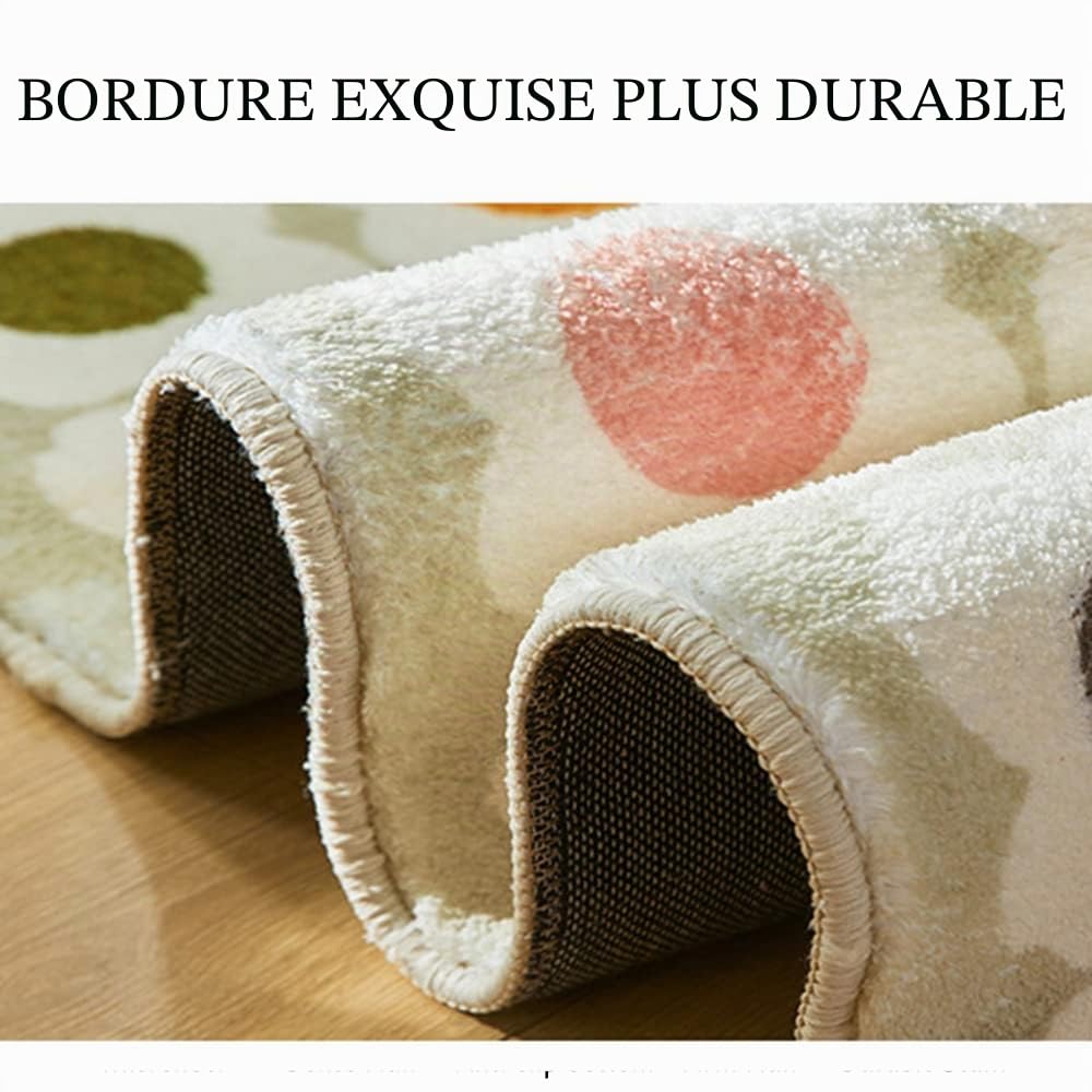 Morbuy Tapis Rond pour Chambre d'enfant, Doux Moelleux Tapis en Forme de Fleur Mignonne Shaggy Antidérapant Tapis de Décoration Nordique pour Chambre à Coucher, Salon (120cm,Marguerite)