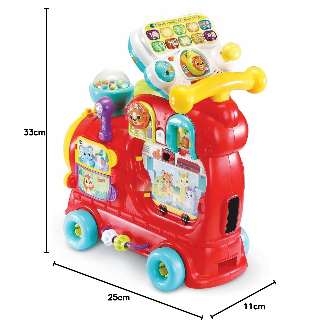 VTech Edo, Maxi Treno Cavalcabile, Trenino Elettrico e Giocattolo Multiattività 7 in 1, Gioco Forme con Oltre 270 Suoni, Melodie e Blocchi Educativi, Lingua Italiana, Batterie Incluse, 12-36 Mesi