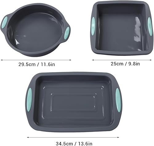Miniatura 7 de 3PCS Silicone Bread Loaf Pan, Silicone Bakeware Set Nonstick Baking Cake Pan Heat Withstand Bakeware Tools Oven Safe for Homemade Bread Cakes