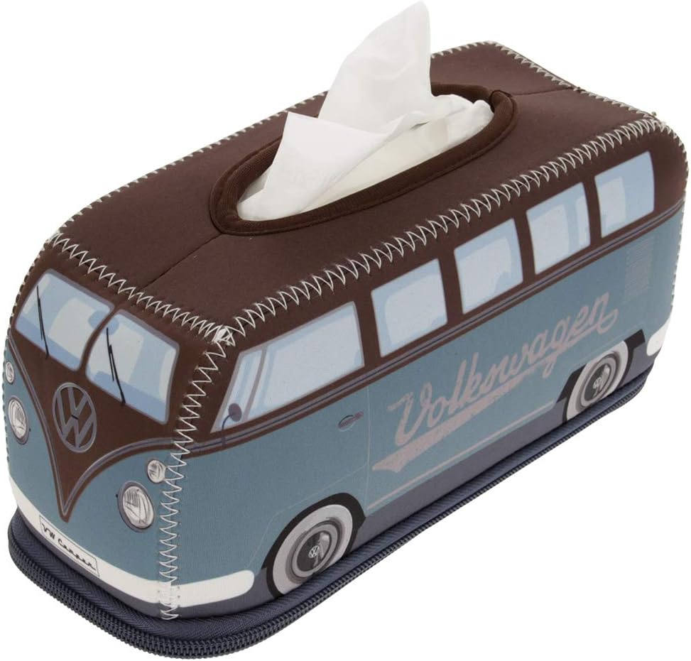 BRISA VW Collection Volkswagen T1 Bus Neoprene Tissue Box Holder - Petrol/Brown
