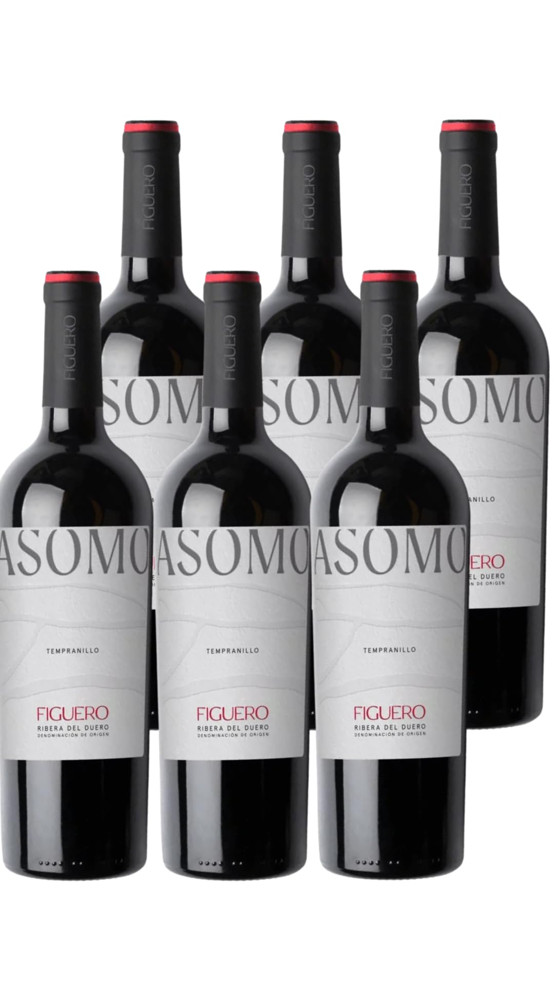 Figuero Asomo Tempranillo – Vino Tinto D.O. Ribera del Duero | Pack de 6 Botellas (75 cl) | Joven, Fresco y con Carácter