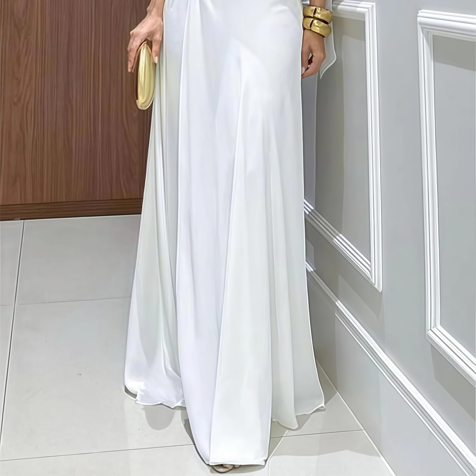 Luźna bluzka z rękawami i skrzyżowanymi spodniami. Elegancka szyfonowa sukienka wieczorowa z krzyżowym pasem, 3-częściowy zestaw na co dzień, do biura, na imprezę