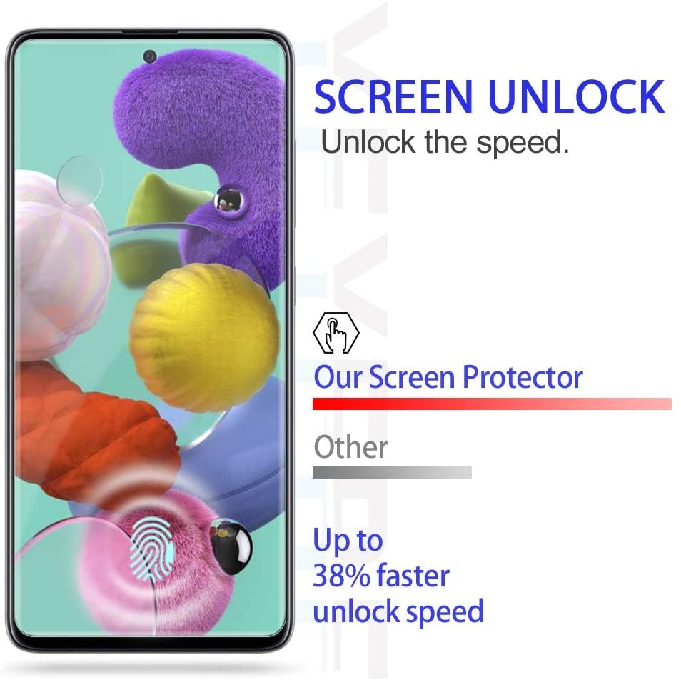 Image of STP FEEL� Tempered Glass Screen Protector Compatible for Samsung Galaxy A71 (6.7 Inch) HD Clear, Bubble-Free, Anti-Scratch Full Protection Durable Tempered Glass (Black, Pack of 1)