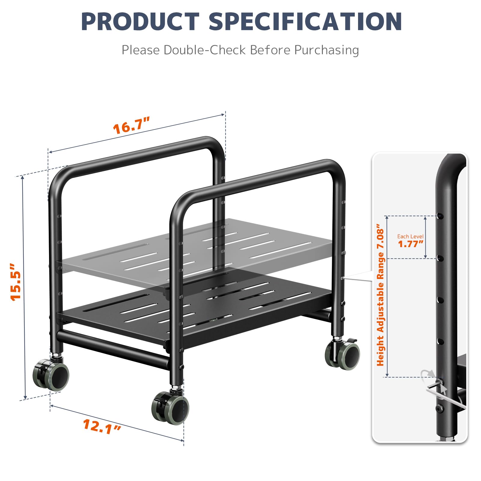 Snapklik.com : PUTORSEN Computer Tower Stand Under Desk - Height ...