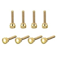 Vista 6 de uxcell 2 tornillos moleteados para el pulgar, pernos de hombro de latón M5x8mm, perillas de agarre escalonadas para PC, electrónicos, mecánicos
