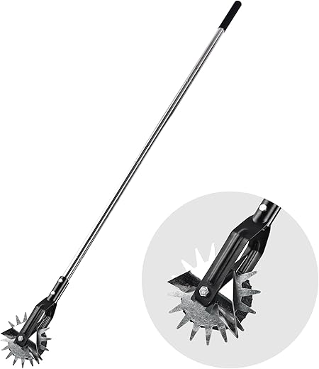 BARAYSTUS Rasenkantenschneider Rasenschneider Kantentrimmer Kantenmesser Manuelle Rasenkante Für Gehwege Wheel Rotary Edger, Rotary Shear, Sidewalk Manual Lawn Edger 148 cm