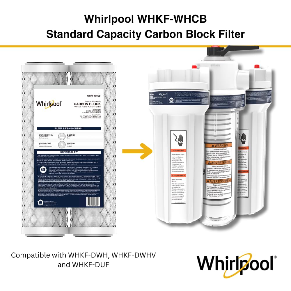 Whirlpool 10 x 2 5 Carbon Block Water Filter WHKF-WHCB NSF Certified 5 Micron Reduces Chlorine and Sediment — view 3