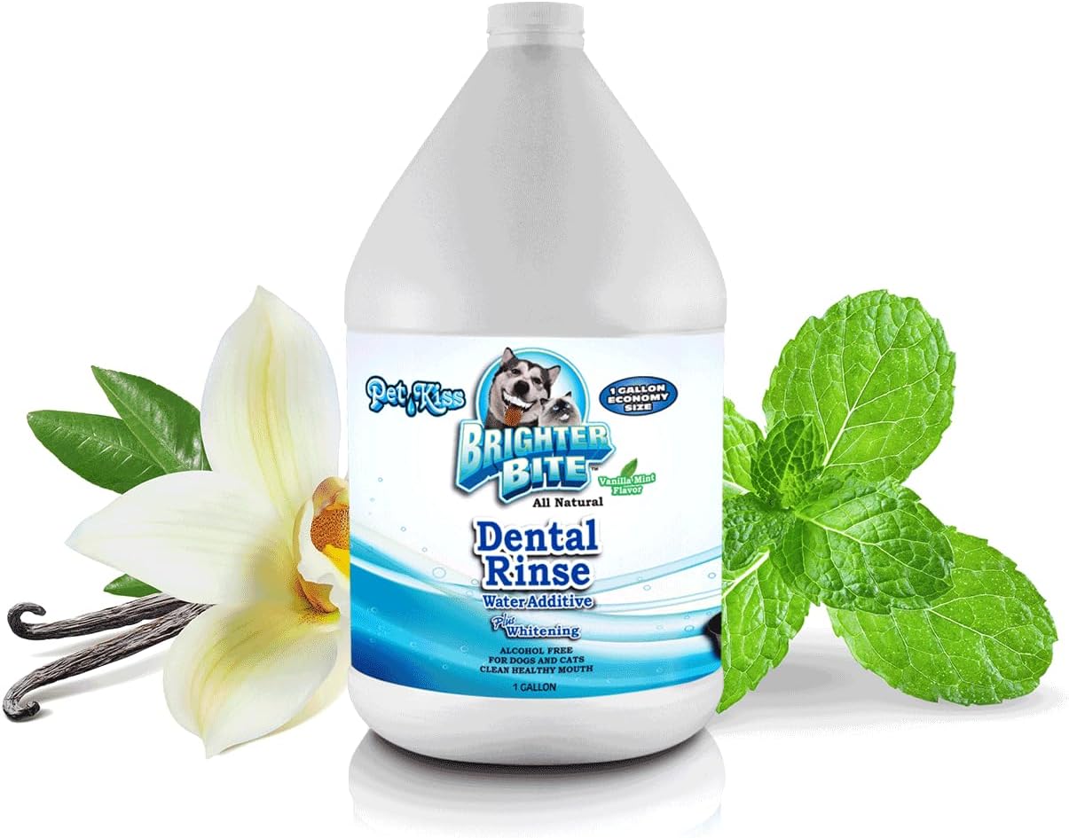 Pet Kiss Brighter Bite Dental Rinse for Pets, 1-Gallon