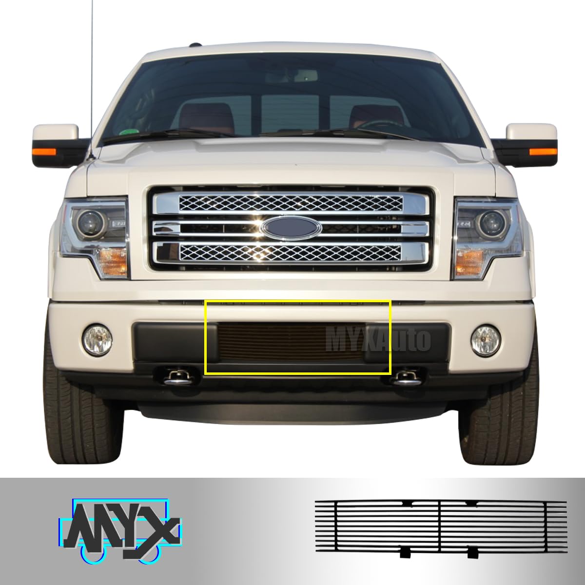 Grilleworld Chrome Billet Grille Insert For 2009-2014 Ford F-150 – Lower Bumper