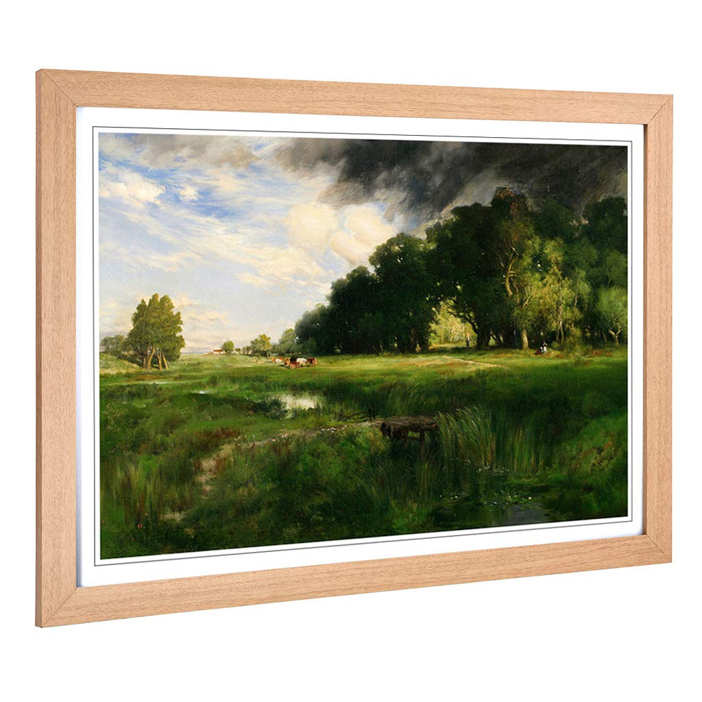 Big Box Art Framed Print of Thomas Moran Summer Squall Glenn Design | Wall Art Picture | Home Decor for Kitchen, Living Room, Bedroom, Hallway, Oak, A2 / 24.5x18 Inch / 62x45cm